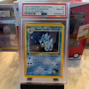 Pokemon Giovanni's Gyarados Card - Blue and Yellow